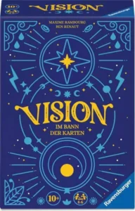 Spiel Vision, Cover mit blauen Mustern mit Sonne und Sterne